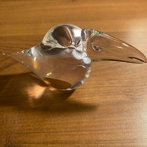 Vintage Icet Arte Murano Clear Glass Toucan